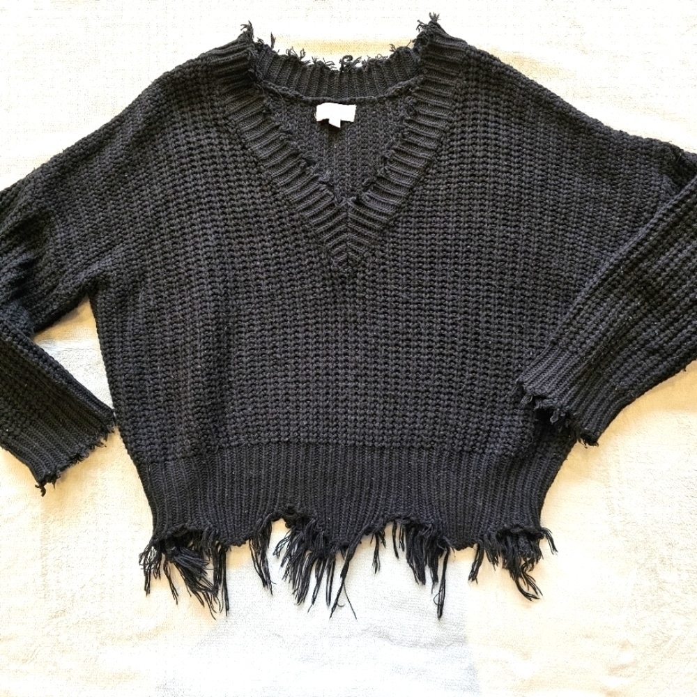 Pink Lily distressed sweater